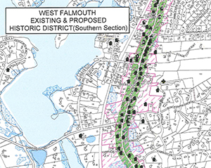 Map West Falmouth historic district